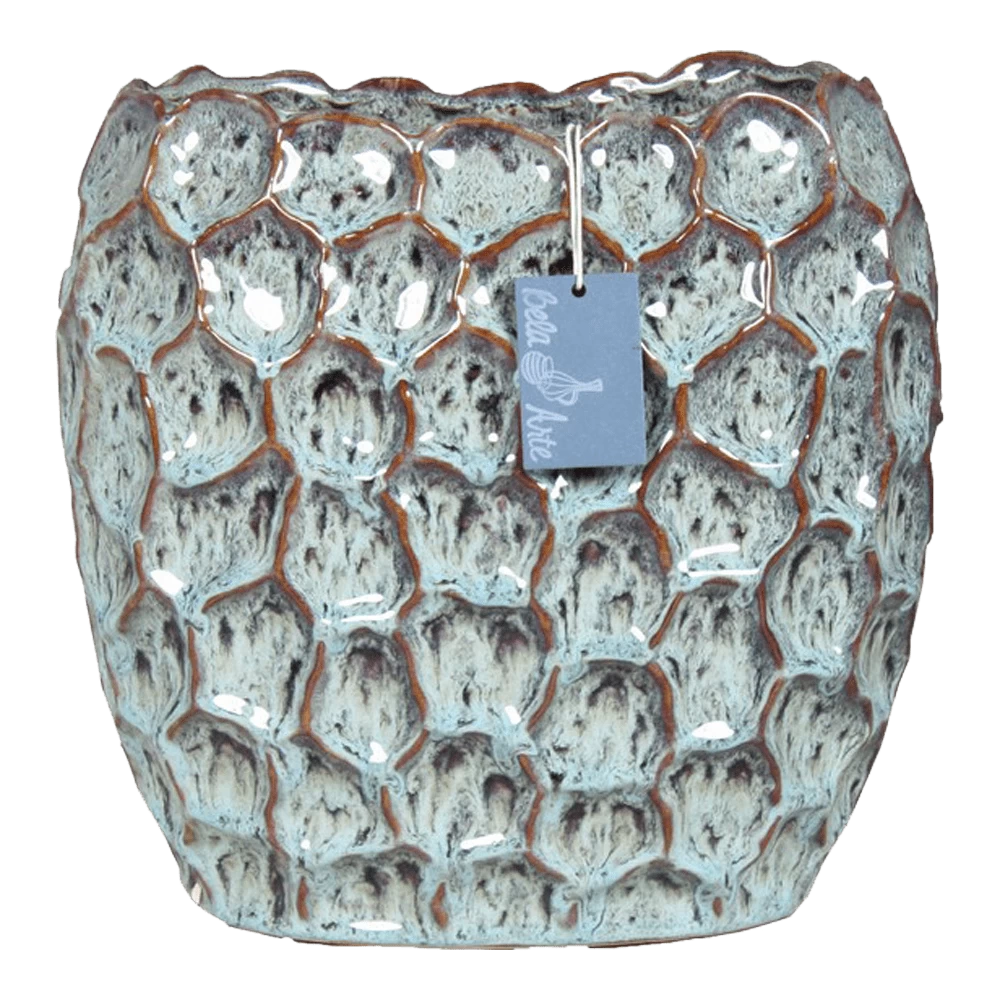 Bloempot Brussel Ovaal - L29 X B17,5 X H26,5cm - Groen 3 Bloempot Brussel Ovaal - L29 X B17,5 X H26,5cm - Groen