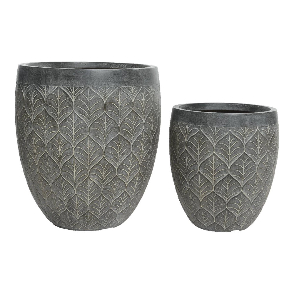 Bloempot Ella - D40 X H43cm - Grijs 4 Bloempot Ella - D40 X H43cm - Grijs - Afbeelding 2