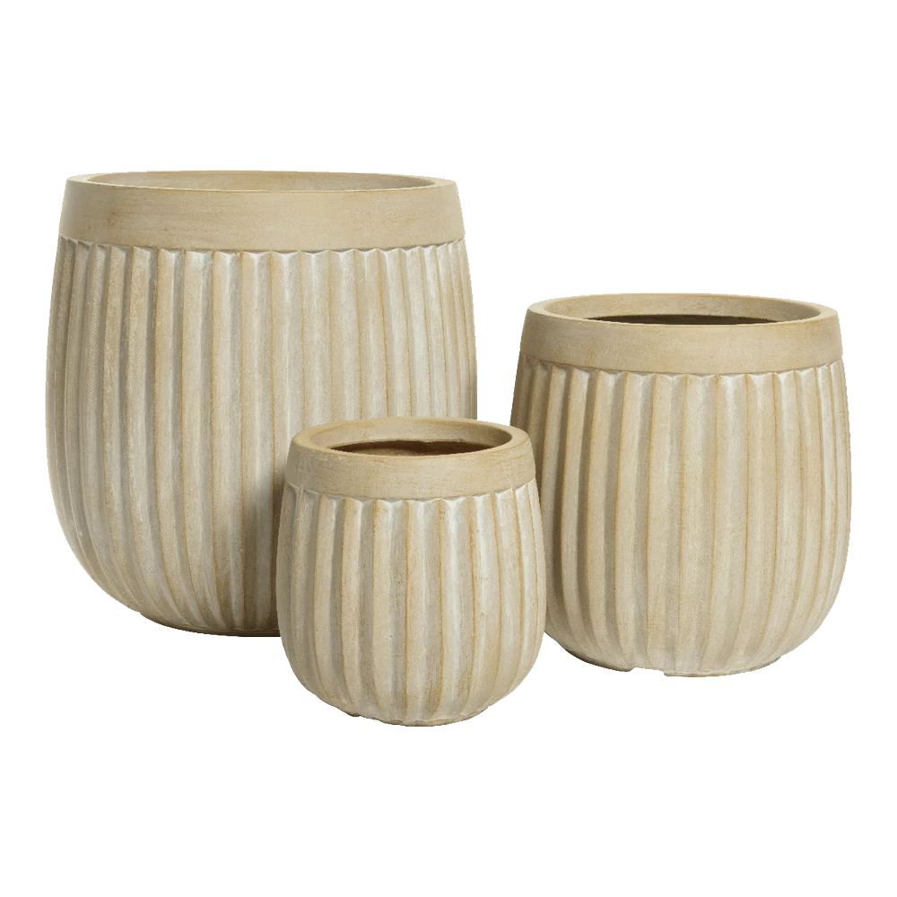 Bloempot Laura - D23 X H23cm - Beige 4 Bloempot Laura - D23 X H23cm - Beige - Afbeelding 2
