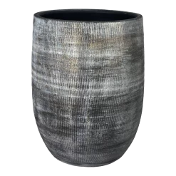 Bloempot Miami Hoog - D23 X H30cm - Zwart Cement