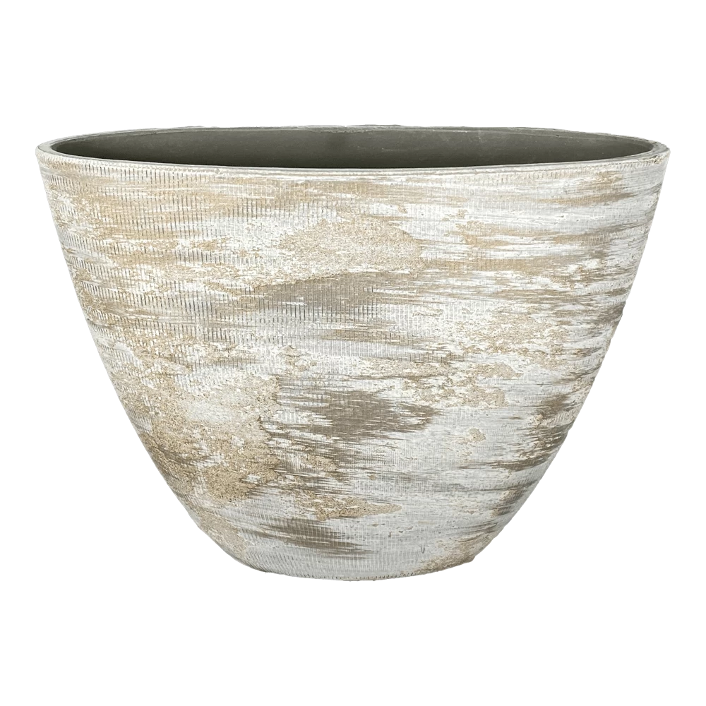 Bloempot Miami Ovaal - L39 X D20 X H31cm - Grijs 3 Bloempot Miami Ovaal - L39 X D20 X H31cm - Grijs