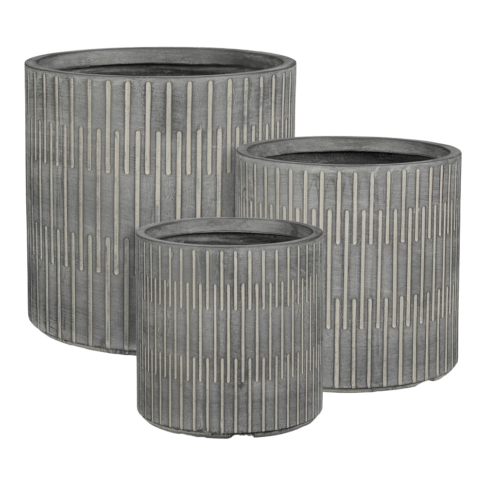 Bloempot Oslo - D31 X H30,5cm - Zwart-grijs 4 Bloempot Oslo - D31 X H30,5cm - Zwart-grijs - Afbeelding 2