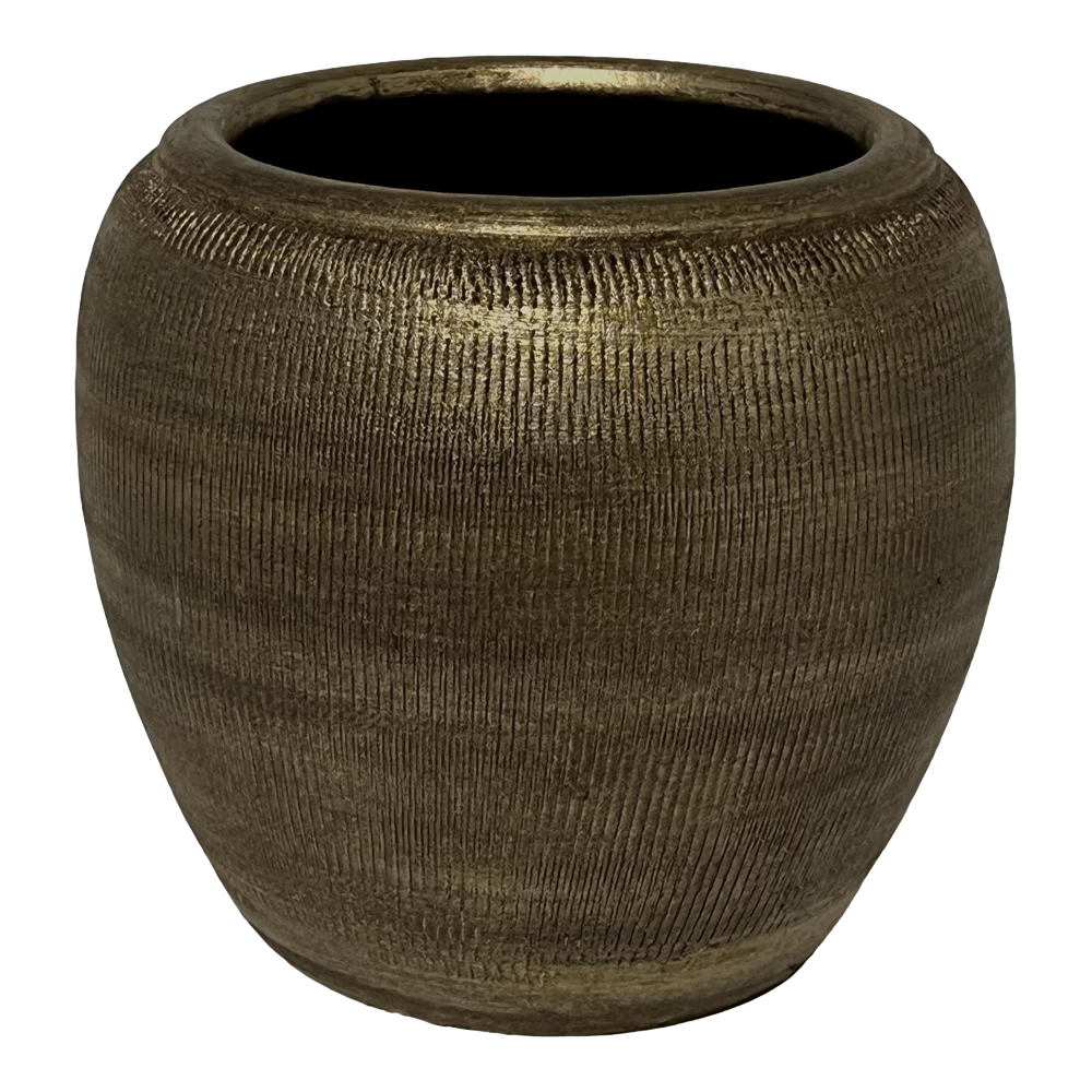 Bloempot Phoenix - D29 X H27cm - Goud 3 Bloempot Phoenix - D29 X H27cm - Goud