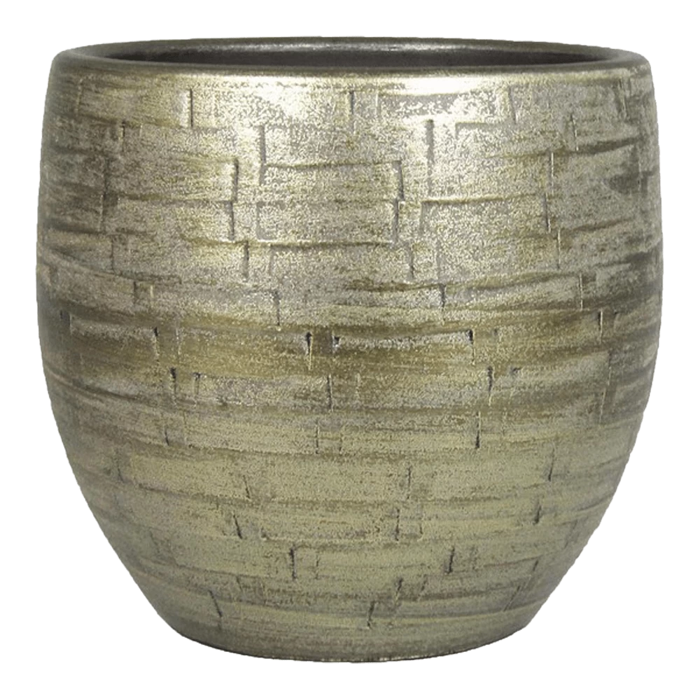 Bloempot Steef - D27 X H27cm - Industrieel Goud 3 Bloempot Steef - D27 X H27cm - Industrieel Goud