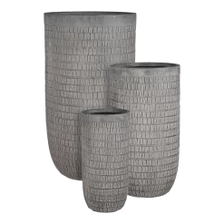 Bloempot Tallinn - D24 X H48,5cm - Zwart-grijs