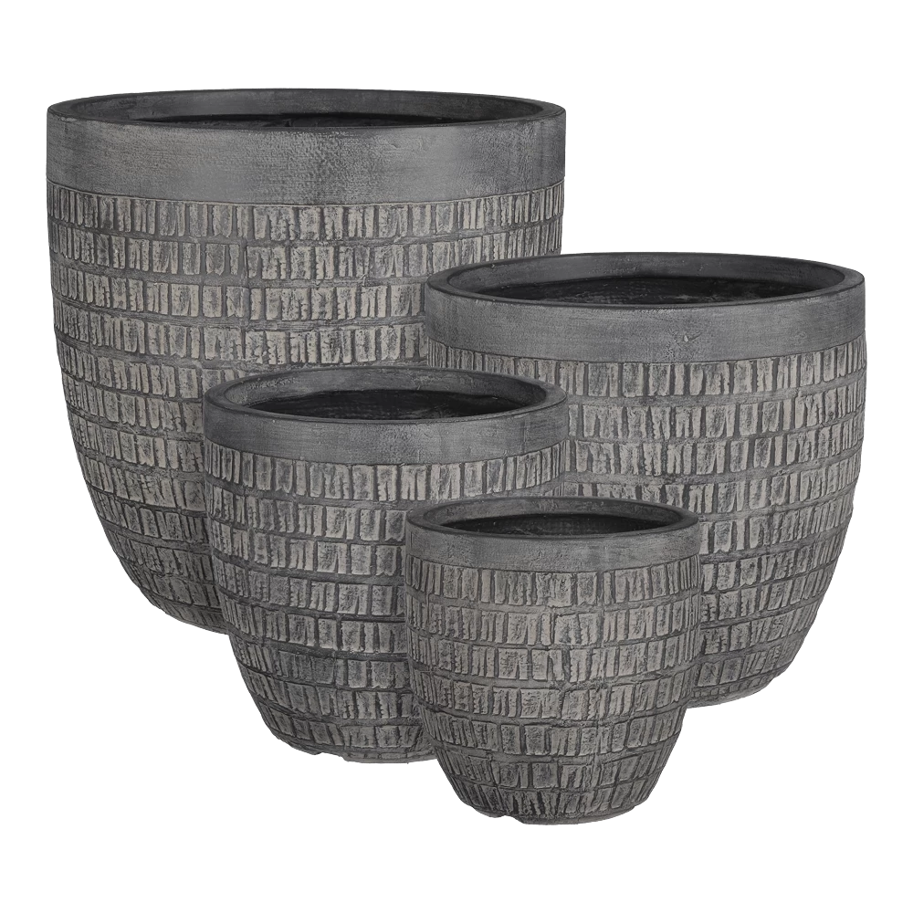Bloempot Tallinn - D44,5 X H44cm - Zwart-grijs 3 Bloempot Tallinn - D44,5 X H44cm - Zwart-grijs