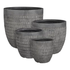Bloempot Tallinn - D25,5 X H26cm - Zwart-grijs