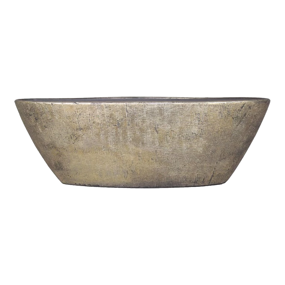 Bloempot Mira Ovaal - L69 X B17 X H25cm - Goud 2 Bloempot Mira Ovaal - L69 X B17 X H25cm - Goud