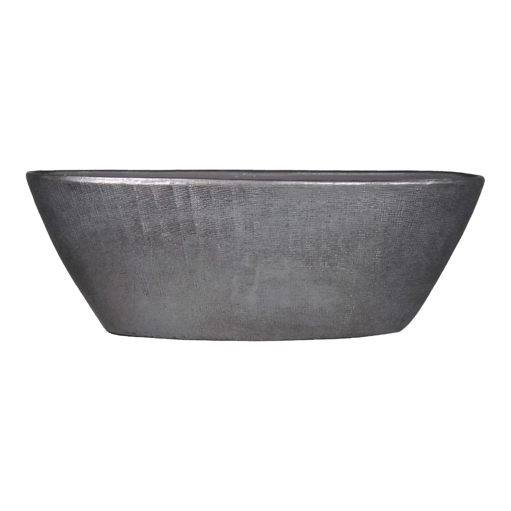 Bloempot Mira Ovaal - L69 X B17 X H25cm - Antraciet 3 Bloempot Mira Ovaal - L69 X B17 X H25cm - Antraciet