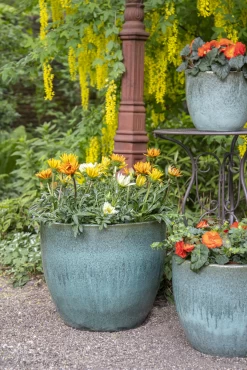 Bloempot Glazed Egg - D48 X H41cm - Groen -Groen Decor Verkoop glazed egg pot moss green d48h41 bloempot groen 7 6