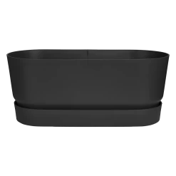 Bloembak Elho Greenville Terrace 60cm - Met Wielen - Living Black