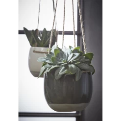 Hangpot Resa - D18,5 X H17cm - Donkergrijs -Groen Decor Verkoop hangpot resa d18 5 x h17cm donkergrijs hangpot 2 1