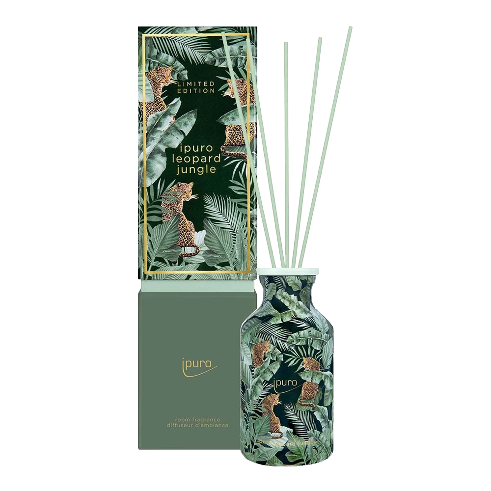 Ipuro Geurdiffuser Leopard Jungle 240ml - Geurstokjes 3 Ipuro Geurdiffuser Leopard Jungle 240ml - Geurstokjes