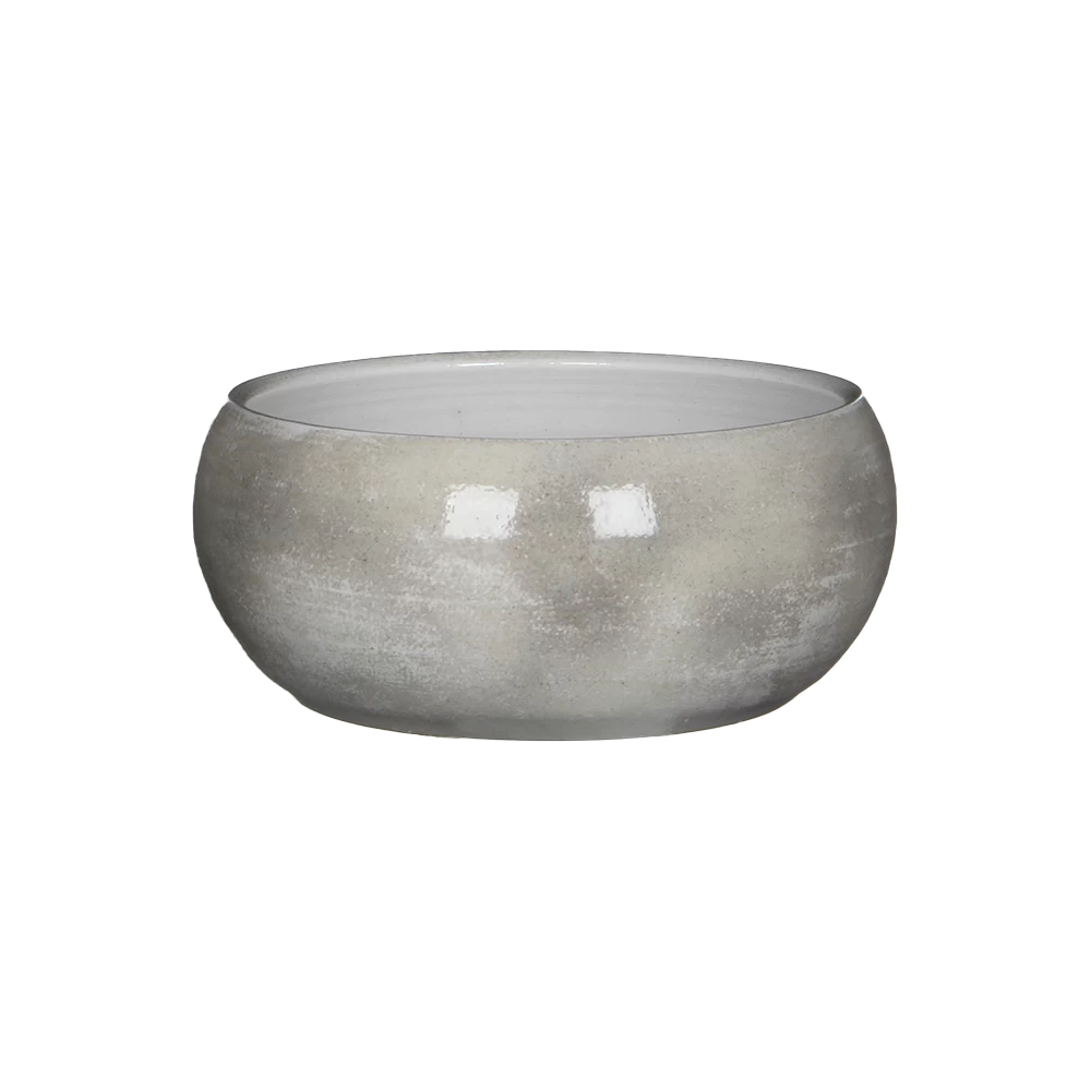 Plantenschaal Lester - D28 X H12cm - Grijs 3 Plantenschaal Lester - D28 X H12cm - Grijs