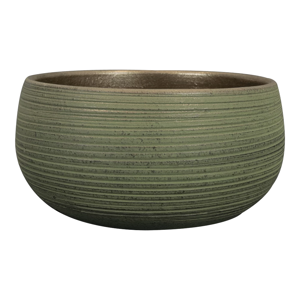 Plantenschaal Lydia - D28 X H13cm - Shiny Green 3 Plantenschaal Lydia - D28 X H13cm - Shiny Green