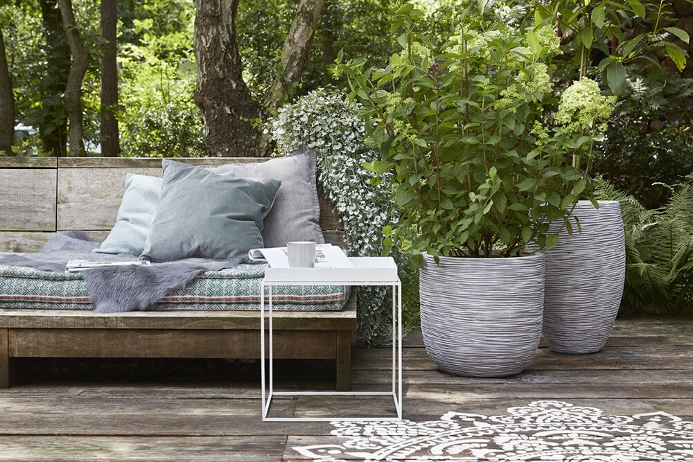 Capi Bloempot Bol Nature Rib NL - D55 X H53cm - Ivoor 4 Capi Bloempot Bol Nature Rib NL - D55 X H53cm - Ivoor - Afbeelding 2