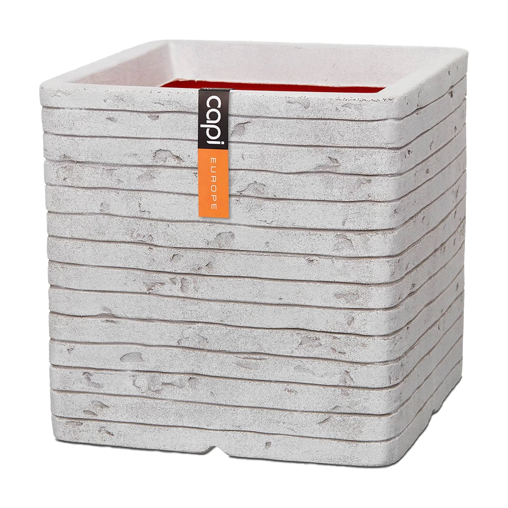 Capi Plantenbak Vierkant Nature Row NL - L40 X B40 X H40cm - Ivoor 3 Capi Plantenbak Vierkant Nature Row NL - L40 X B40 X H40cm - Ivoor
