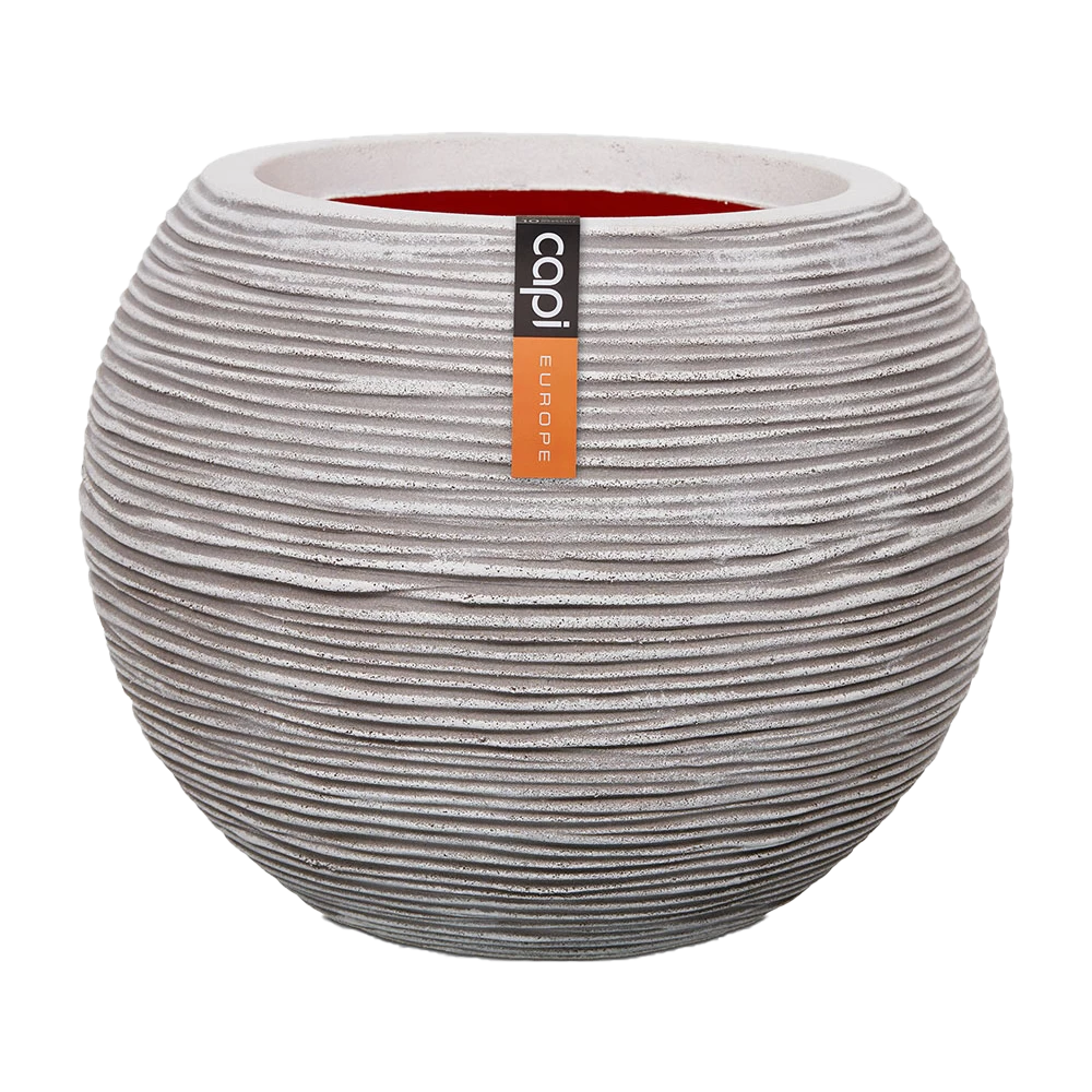 Capi Bloempot Hoog Nature Rib NL - D40 X H32cm - Ivoor 3 Capi Bloempot Hoog Nature Rib NL - D40 X H32cm - Ivoor