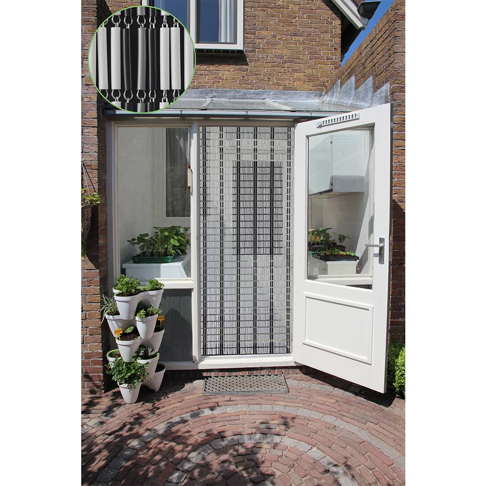 Vliegengordijn Banen - Wit/Zwart/Zilver - 90 X 210cm - Sun-Arts 7 Vliegengordijn Banen - Wit/Zwart/Zilver - 90 X 210cm - Sun-Arts - Afbeelding 5