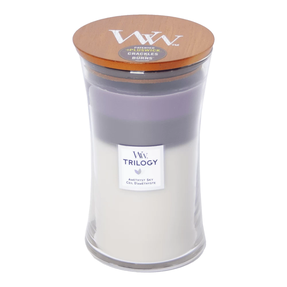 Woodwick Amethyst Sky Trilogy Large Candle - Geurkaars 3 Woodwick Amethyst Sky Trilogy Large Candle - Geurkaars