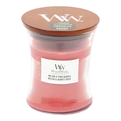 Woodwick Melon & Pink Quartz Medium Candle - Geurkaars