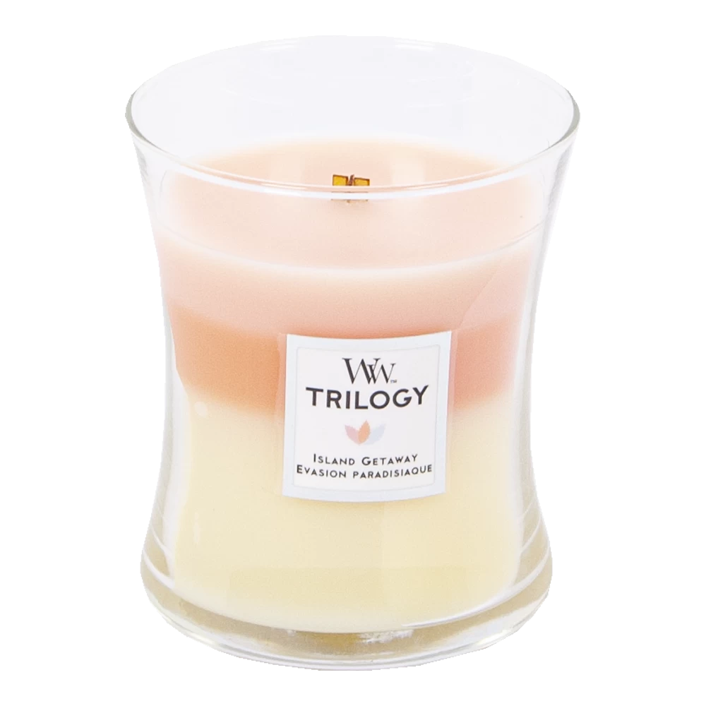 Woodwick Trilogy Island Getaway Medium Candle - Geurkaars 4 Woodwick Trilogy Island Getaway Medium Candle - Geurkaars - Afbeelding 2